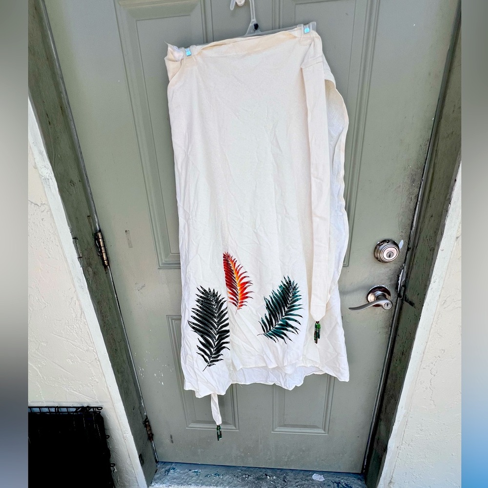 Wrap around linen skirt